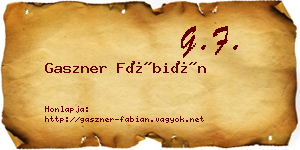 Gaszner Fábián névjegykártya